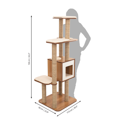 Catit Vesper High Base - Walnut - XL - 77.5 x 58 x 158 cm