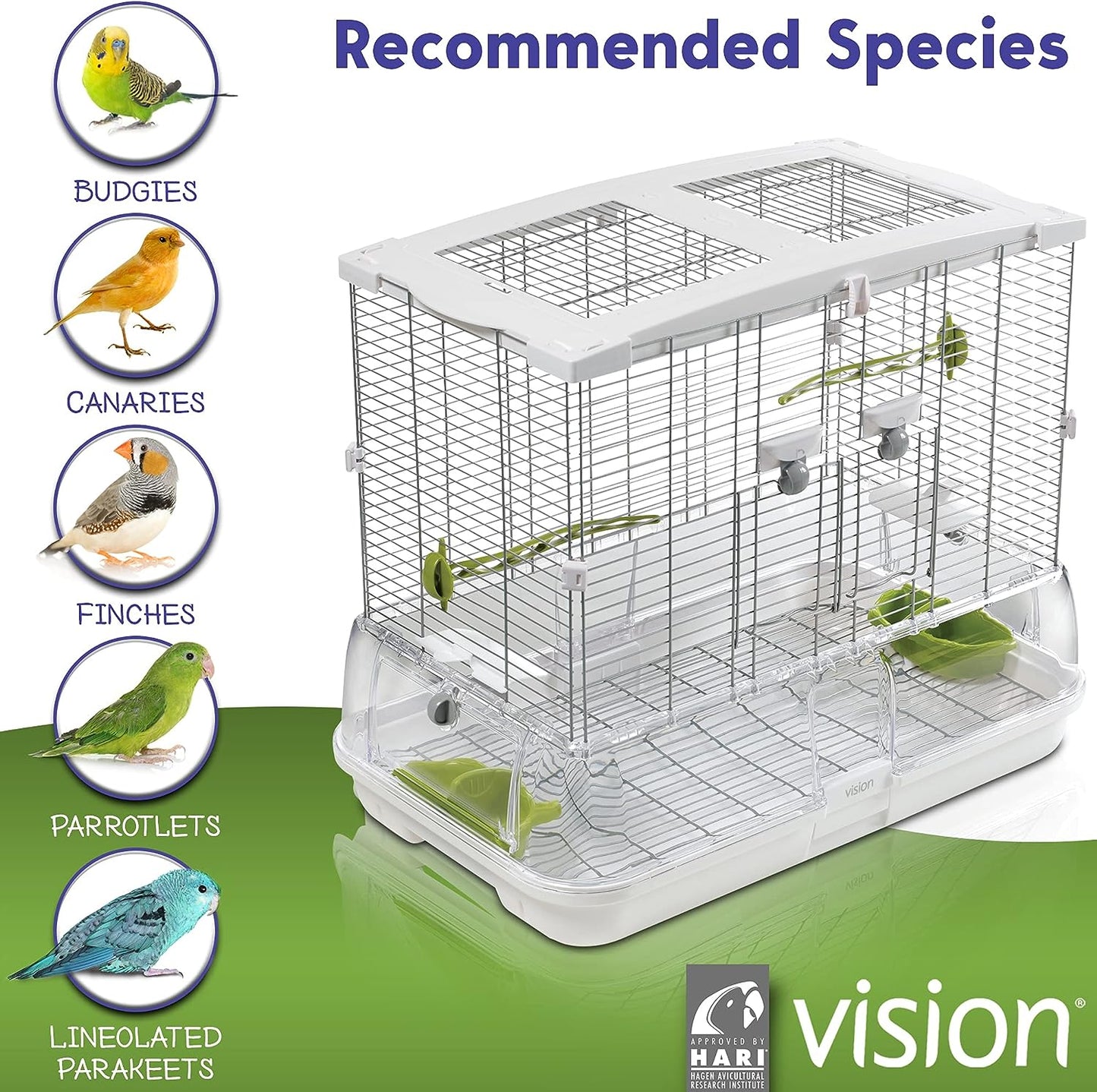 Vision Bird Cage M01 Med Regular (24.6 x15.6 x20.9 inches)