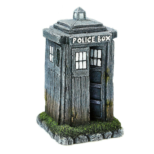 Classic Police Box Aquarium Ornament 92 x 92 x 160mm