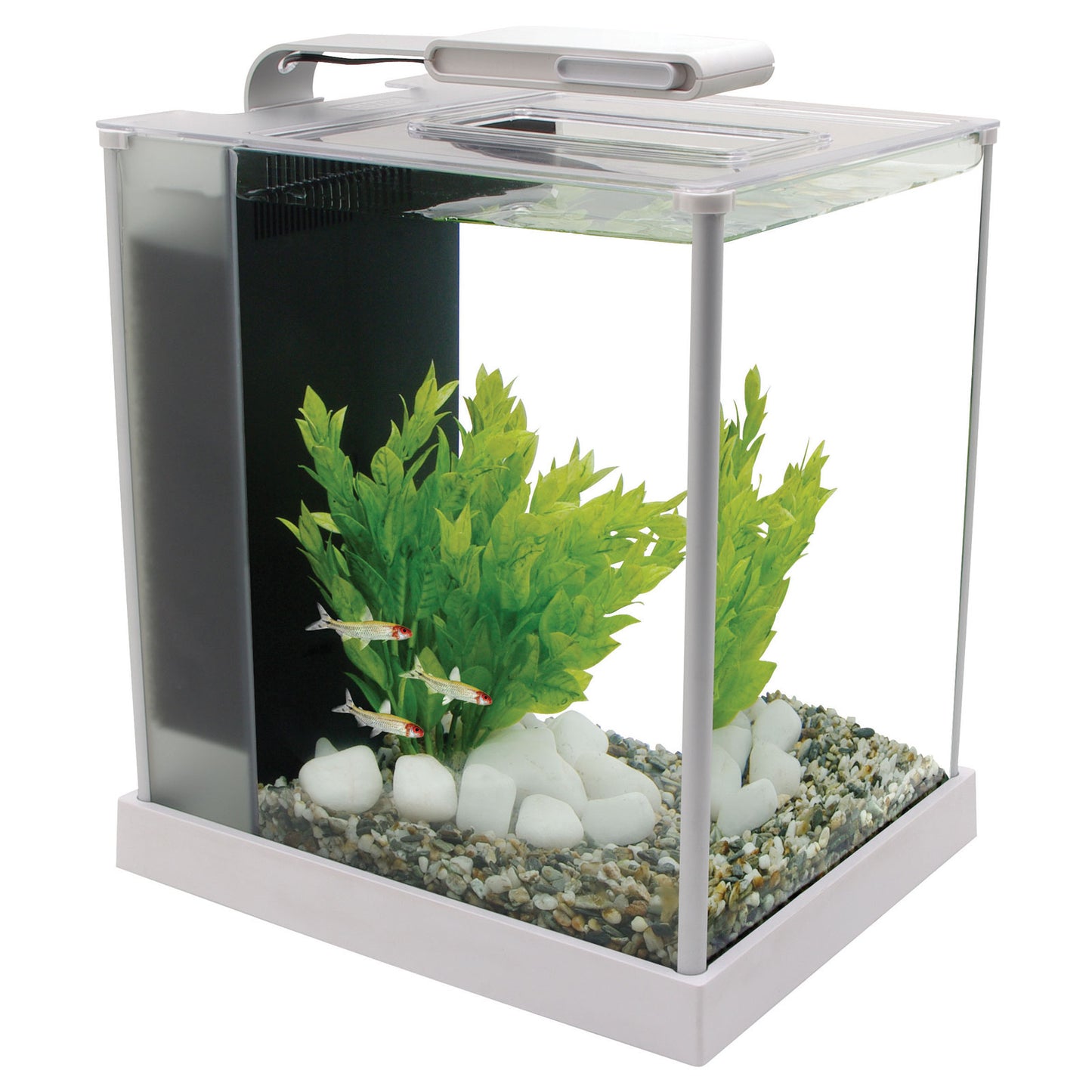 Fluval Spec 10 L - White Desktop Glass Aquarium LED High Output Light