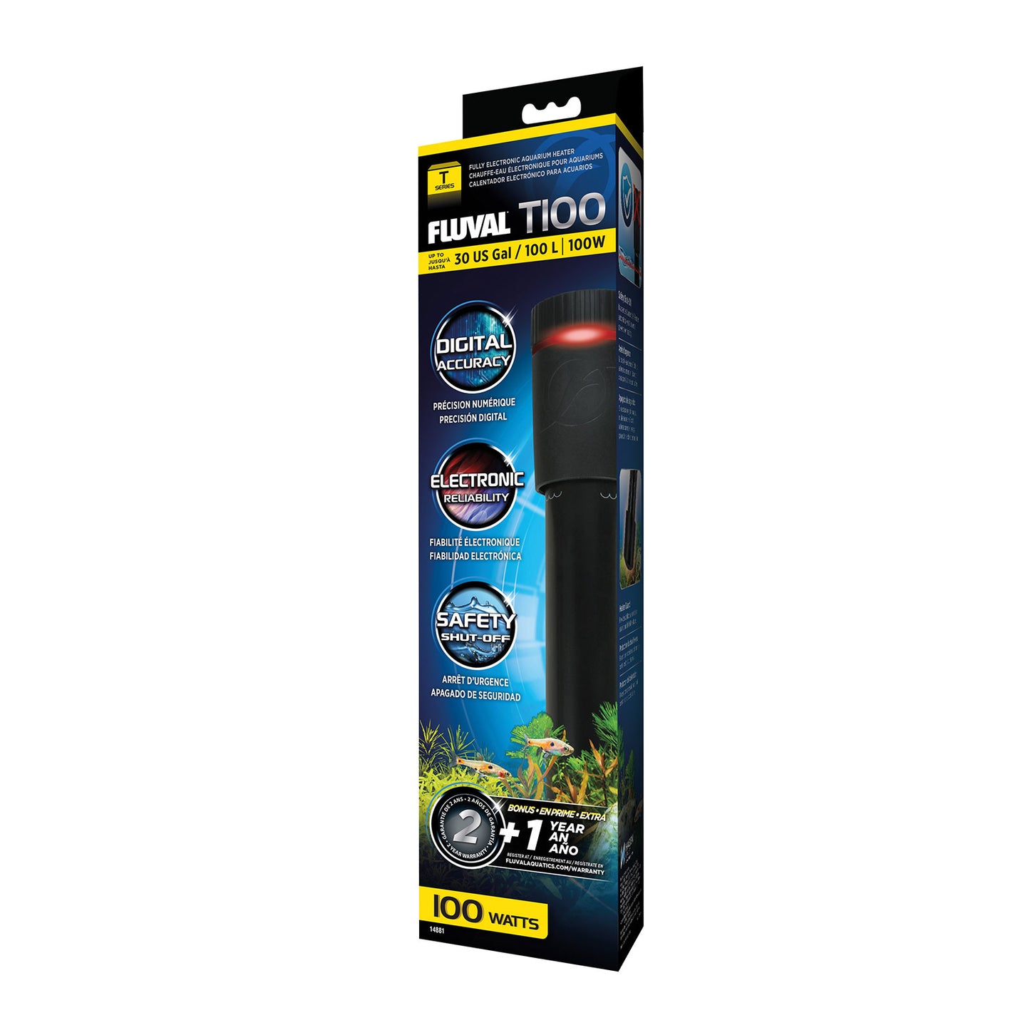 Fluval T Series Aquarium Heater T100