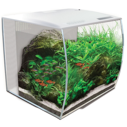 Fluval Flex LED Nano 57L with Stand - White Aquarium Tank with Integral Filter and Remote Control