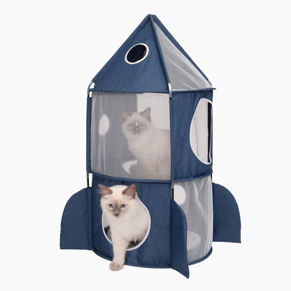 Catit Vesper Rocket with Sleeping Cushion 50x50x90cm - Blue or Grey