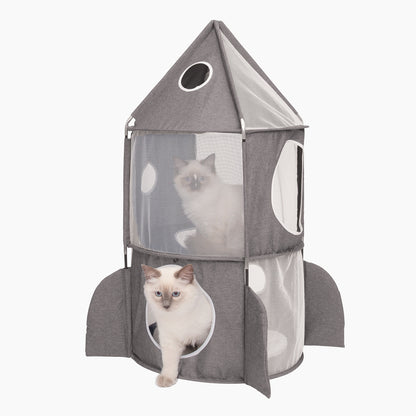 Catit Vesper Rocket with Sleeping Cushion 50x50x90cm - Blue or Grey