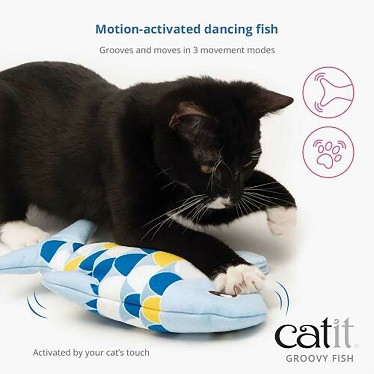 Catit Groovy Fish Cat Motion-activated dancing fish Toy in Blue