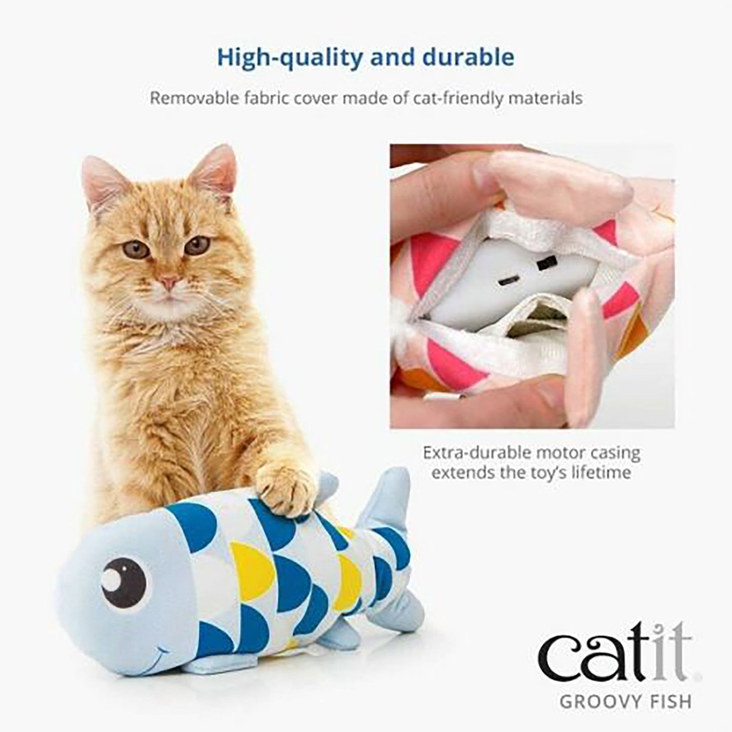 Catit Groovy Fish Cat Motion-activated dancing fish Toy in Blue