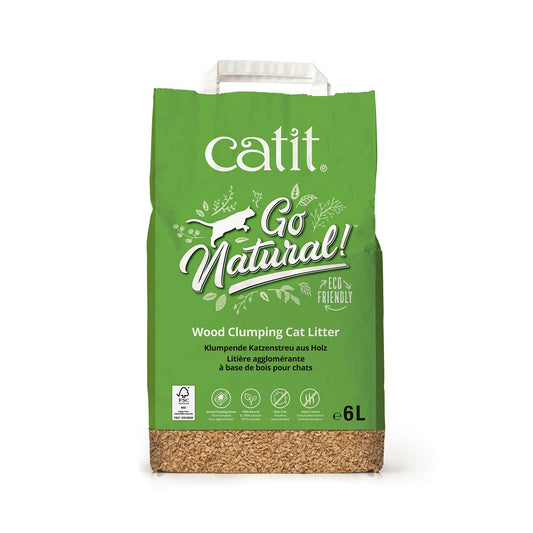 Catit Go Natural Wood Clumping Cat Litter  - 6L