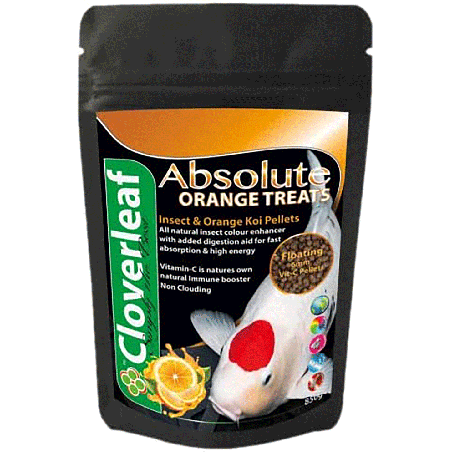 Cloverleaf Absolute Koi Insect & Orange Pellets 850g