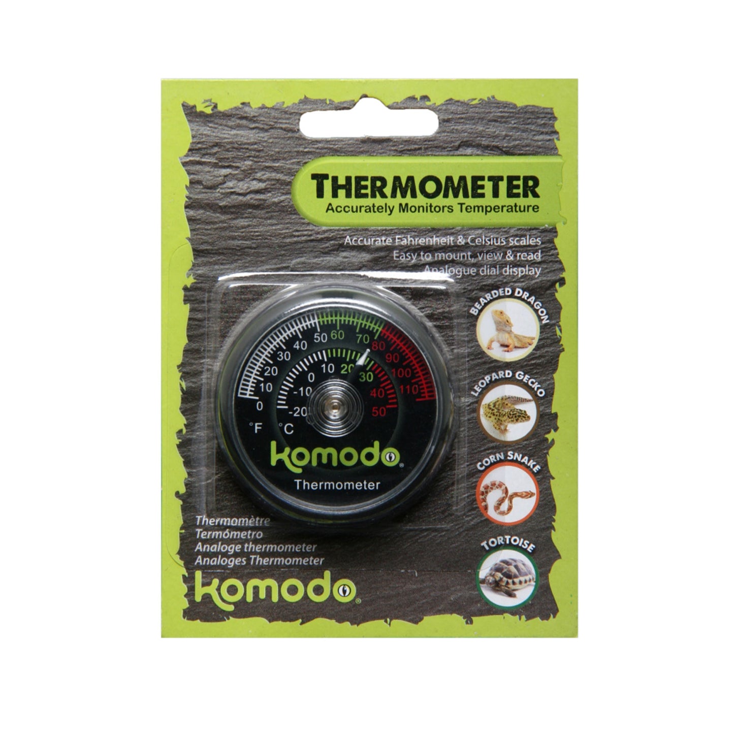 Komodo Analogue Thermometer & Analogue Hygrometer