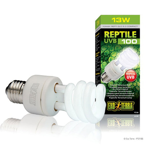 Exo Terra Reptile UVB 100 Tropical Terrarium Bulb - 13W (was Repti Glo 5.0)