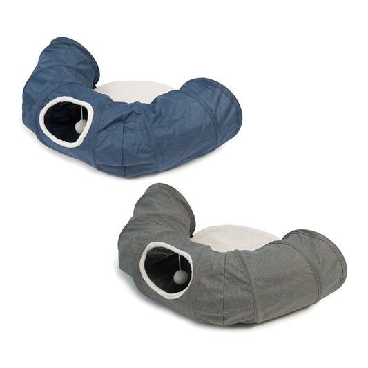 Vesper Peek-a-Boo Tunnel with Cushion - Blue or Grey